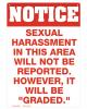 Sexual harrassment tin sign