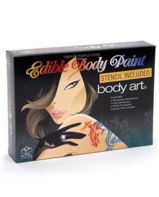 My joy body art, with stencil paints