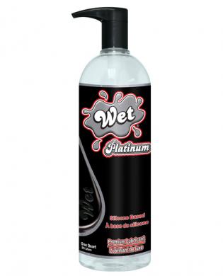 Wet platinum premium silicone based body glide 32 oz pump bott