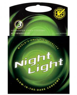 Night light glow in the dark condom – 3 pack