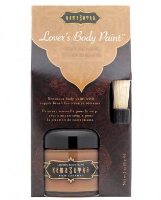 Kama sutra lovers caramel body paint and paintbrush