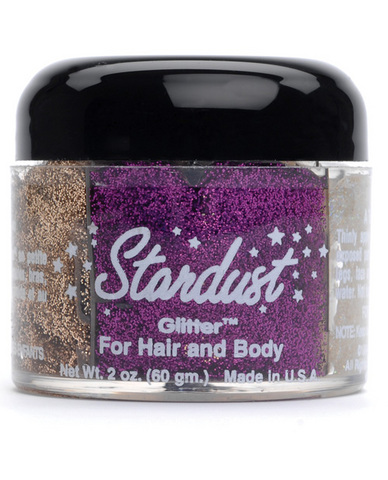 Stardust glitter for hair and body 4 mardi gras colors - 2 oz