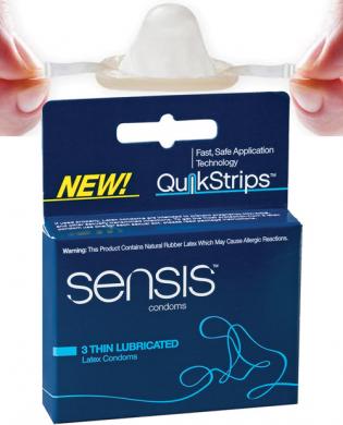 Sensis quik strips condoms thin – box of 3