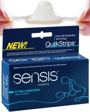 Sensis quik strips condoms thin – box of 12