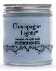 Champagne lights midnight-blue candle