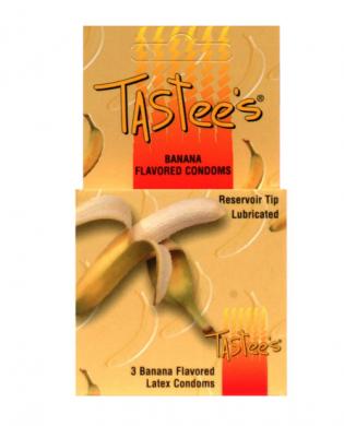 Tastees condoms, banana 3 pack