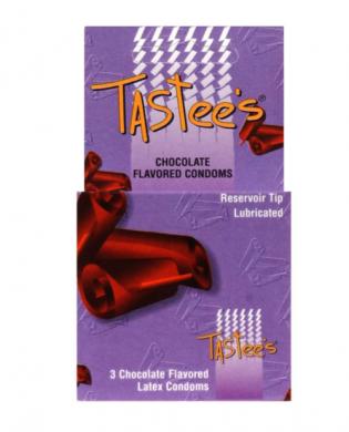 Tastees condoms, chocolate 3 pack