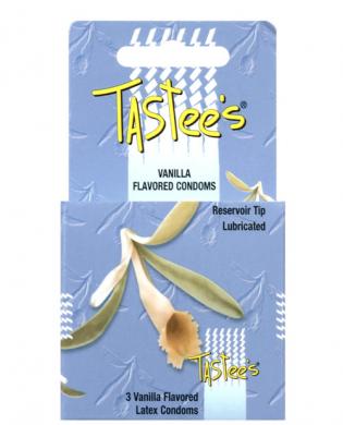 Tastees condoms, vanilla 3 pack