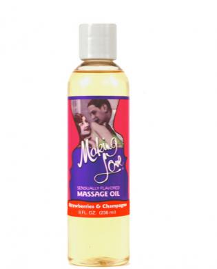 Making love strawberries and champagne massage oil
