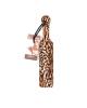Leather paddle with cheetah fur