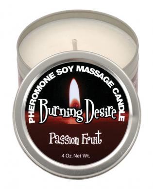 Burning desire pheromone soy massage candle 4 oz passion fruit
