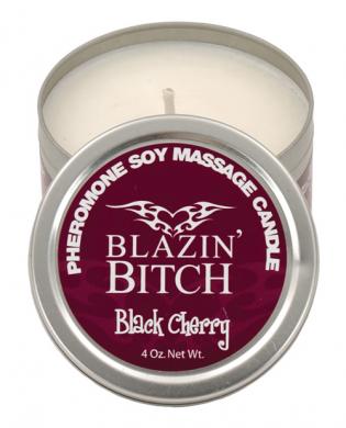 Blazin bitch pheromone soy massage candle black cherry 4