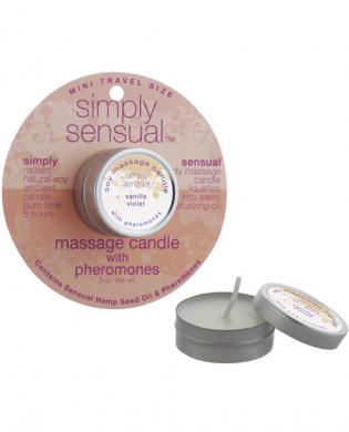Mini simply sensual soy massage candle - .5 oz vanilla violet