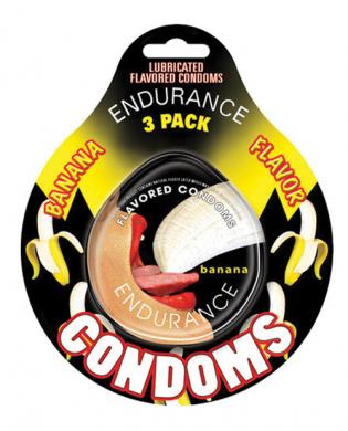 Endurance flavored condom banana, 3 pack