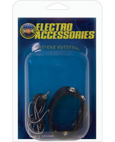 Electrosex adjustable snap leather cockring