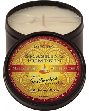 Earthly body 3 in 1 candle – 6 oz black tin smashing pumpkin