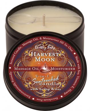 Earthly body 3 in 1 candle – 6 oz round black tin harvest moon