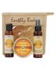 Earthly body jute gift bag dreamsicle - 6 oz candle, 3 oz lotion, and 3 glow oil