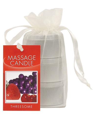 Earthly body edible candle trio gift bag - 2 oz grape, cherry, &