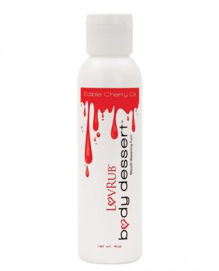 Lovrub body dessert edible oil – cherry 4 oz bottle