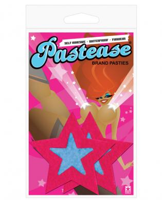 Pastease electric turquoise w/big hot pink star o/s