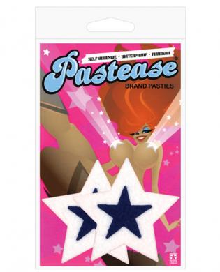 Pastease, white with big blue stars o/s