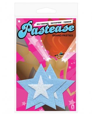 Pastease something blue white w/big baby blue star o/s