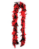 72in Light Weight Feather Boa - Red And Black W/gold Tinse
