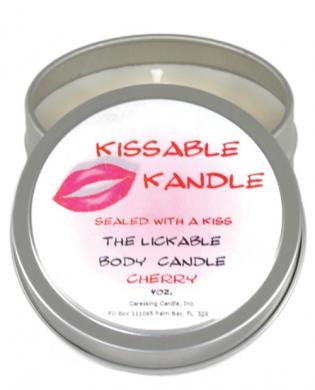 Kissable kandle-cherry 4 oz the lickable body candle