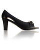 Le Dame Shoes Sophie 2 34in Open Toe Pump Leather Black Thirteen
