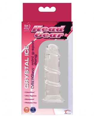 Adam and eve cyberglass head gear mini dong – crystal ice