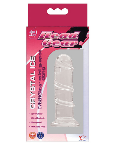 Adam and eve cyberglass head gear mini dong - crystal ice