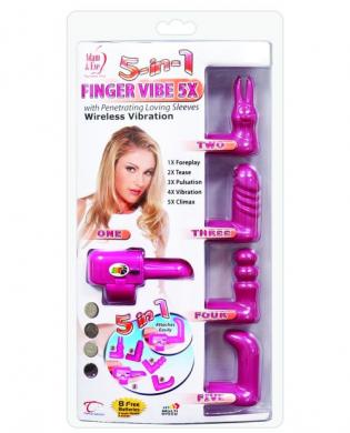 5-in-1 finger vibe kit 5x 4 sleeves pink