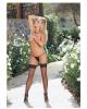 Fishnet thigh high w/lace top black o/s