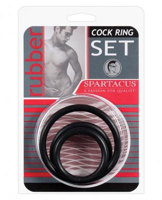 Rubber cock ring set – black pack of 3