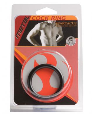 Black Metal 1.25in cock ring –  black