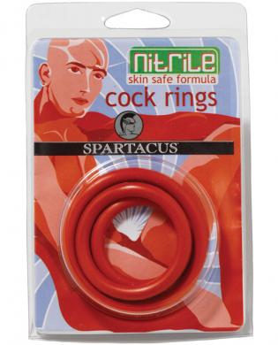 Nitrile cock  ring set – red pack of 3