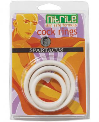 Nitrile cock  ring set – white pack of 3
