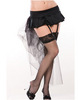 Pleated Micro Mini Bustle Skirt W/stretch Waistband, Removable Garters And Tulle Bustle Black O/sl