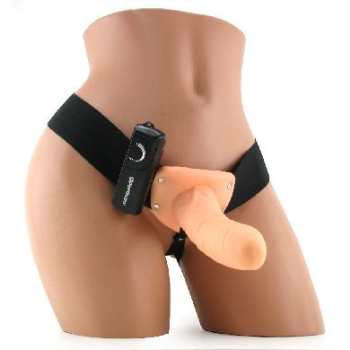 Beginner’s vibrating hollow strap-on – flesh