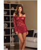 Hanging stretch lace and bell sleeved chemise w/removable shoulder straps a