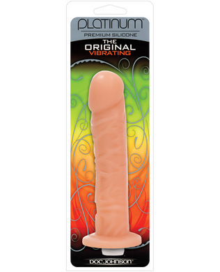 Platinum silicone the original 8in dong vibrating - white