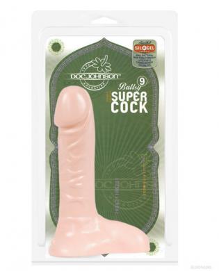 Ballsy super cock, 9in x 2in white