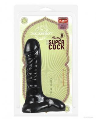 Ballsy super cock, 9in x 2in black