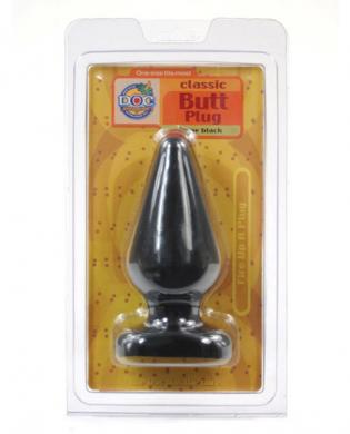 Classic butt plug black, large