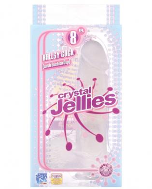 8in crystal jelly ballsy cock – clear