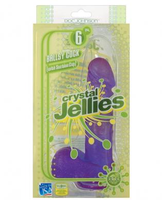 Crystal jellies 6in ballsy cock – purple