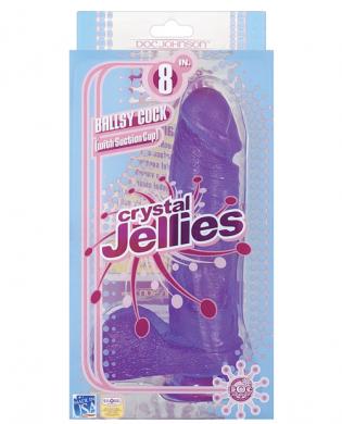 Crystal jellies 8in ballsy cock – purple
