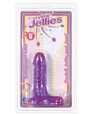 Crystal jellies 6in ballsy super cock – purple
