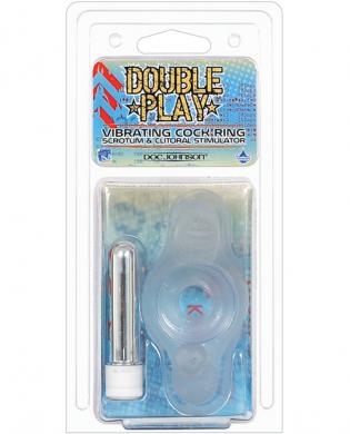 Double play vibrating cock ring-clear